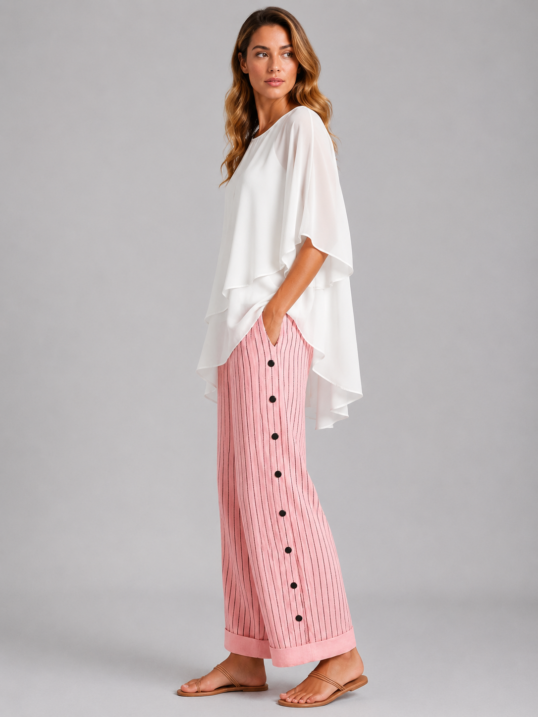 Christa | Women’s Striped Adjustable Drawstring Pants