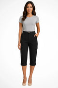Christelle | Women’s Straight Leg Button Front Utility Cargo Trousers