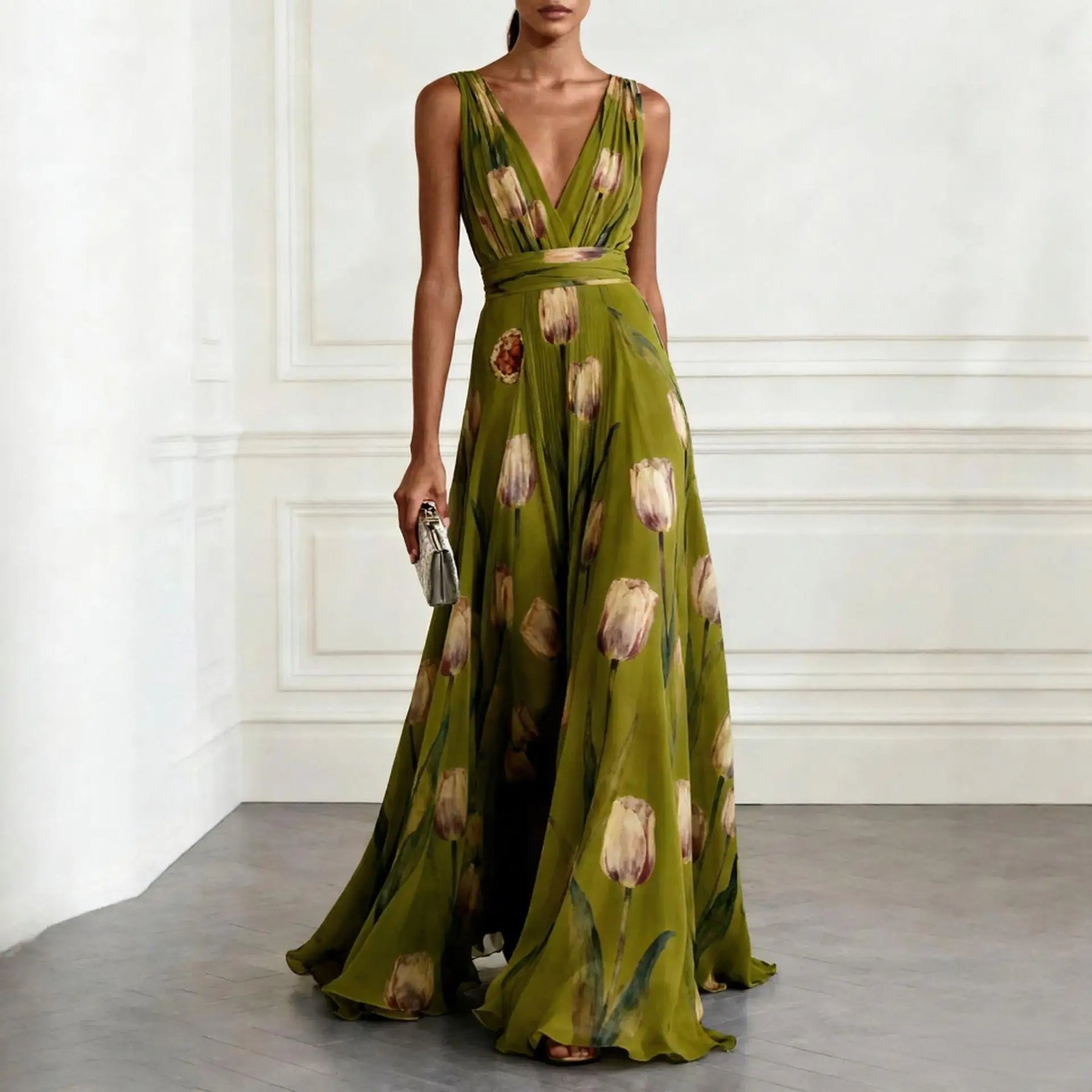 Christiana | Women's Sleeveless Floral Wedding Guest Dress