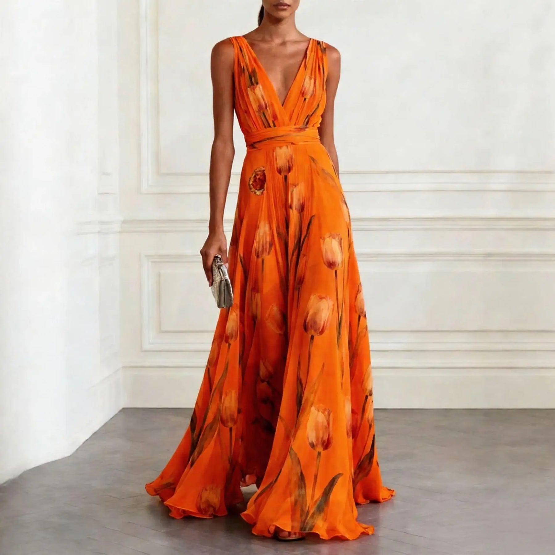 Christiana | Women's Sleeveless Floral Wedding Guest Dress