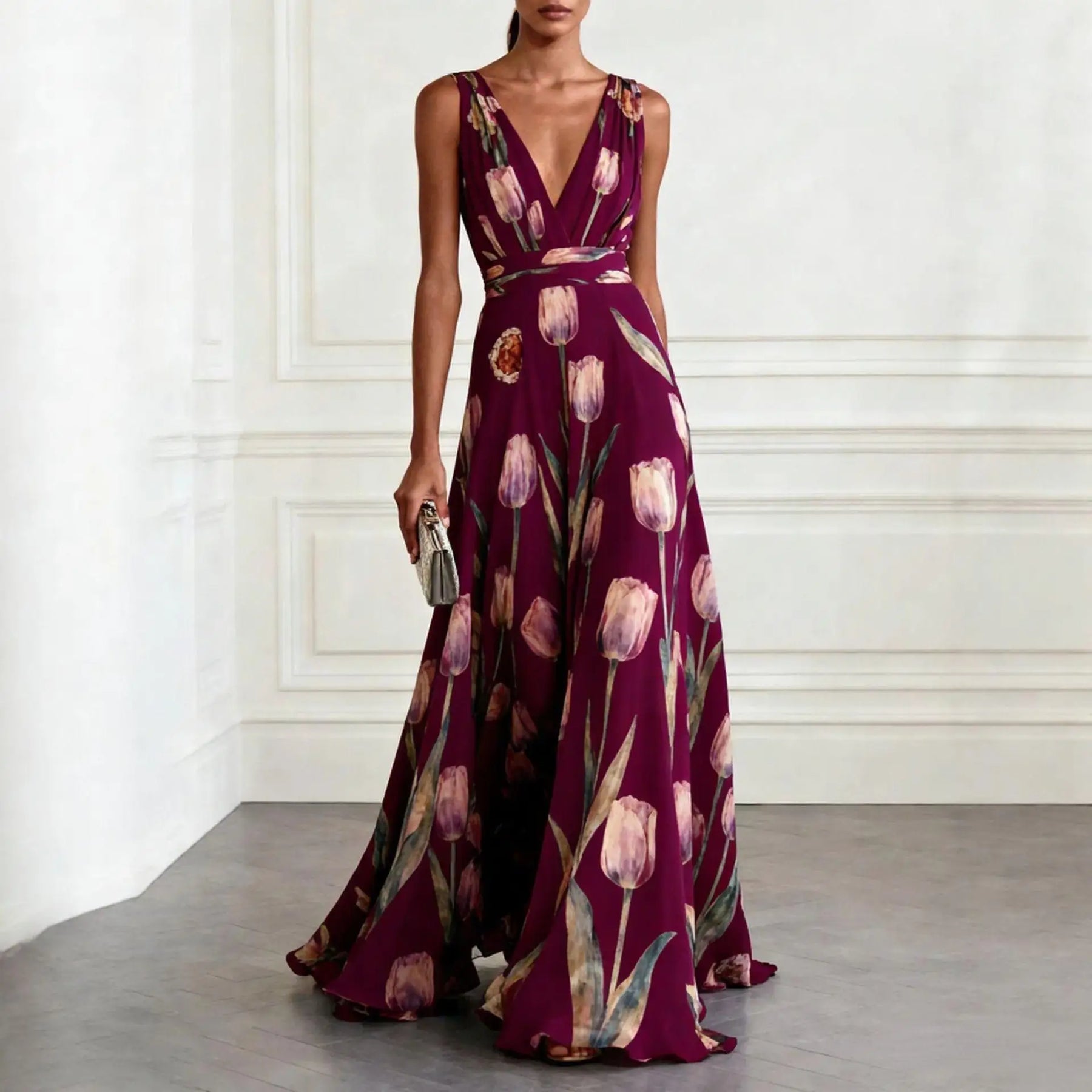 Christiana | Women's Sleeveless Floral Wedding Guest Dress