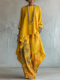 Chrystal | Women's Asymmetrical Printed Wide Leg Two Piece Matching Set