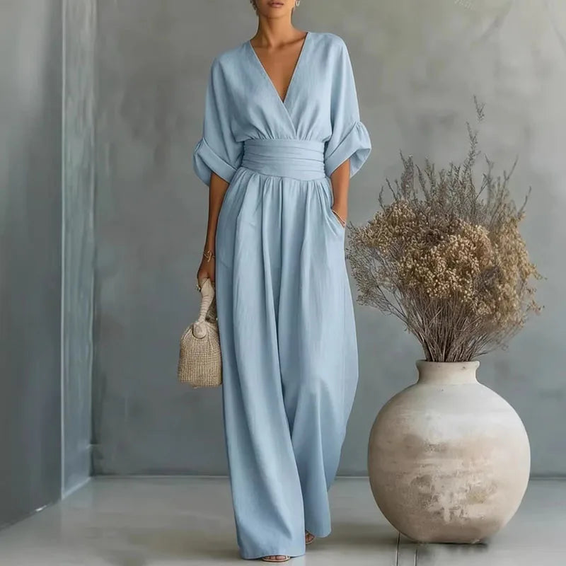 Cinnamon | Women's High Waist Wide Leg Jumpsuit