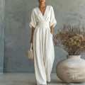 Cinnamon | Women's High Waist Wide Leg Jumpsuit