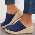 Claribel | Women’s Closed Toe Slip On Platform Wedge Slides