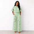 Clarina | Women’s Short Sleeve Wide Leg Collared Two Piece Set