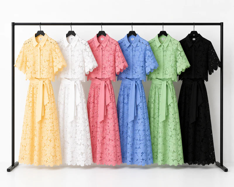 Clarina | Women’s Short Sleeve Wide Leg Collared Two Piece Set