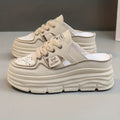 Clarissa | Women's Lace-Up Platform Open Back Shoes