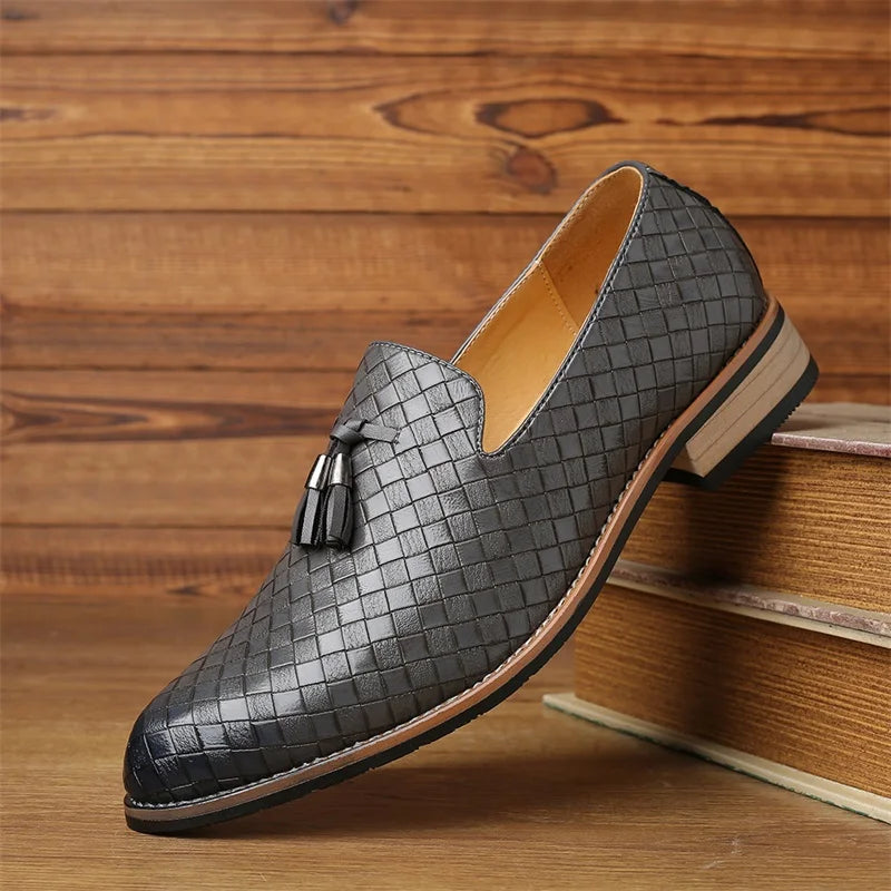 Cohen | Men’s Pointed Toe Slip On Low Block Heel Dress Loafers