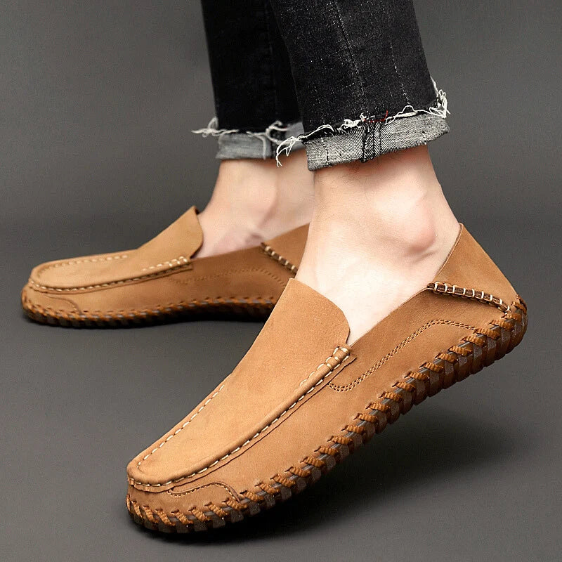 Connell | Men’s Round Toe Strapless Slip On Dress Loafers