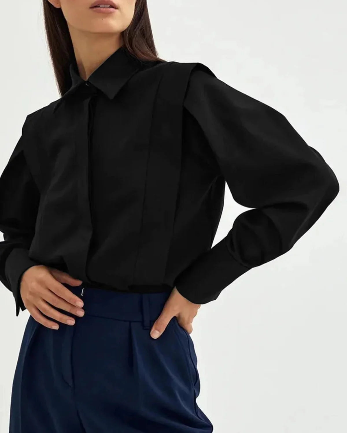 Crystal | Women's Long Sleeve Button Down Collared Shirt