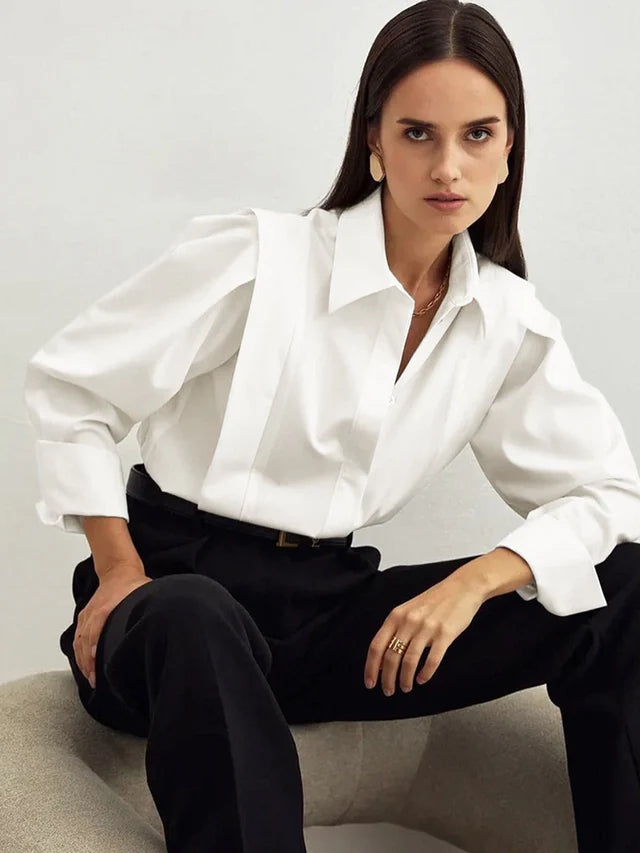 Crystal | Women's Long Sleeve Button Down Collared Shirt