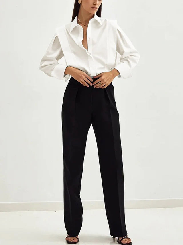 Crystal | Women's Long Sleeve Button Down Collared Shirt