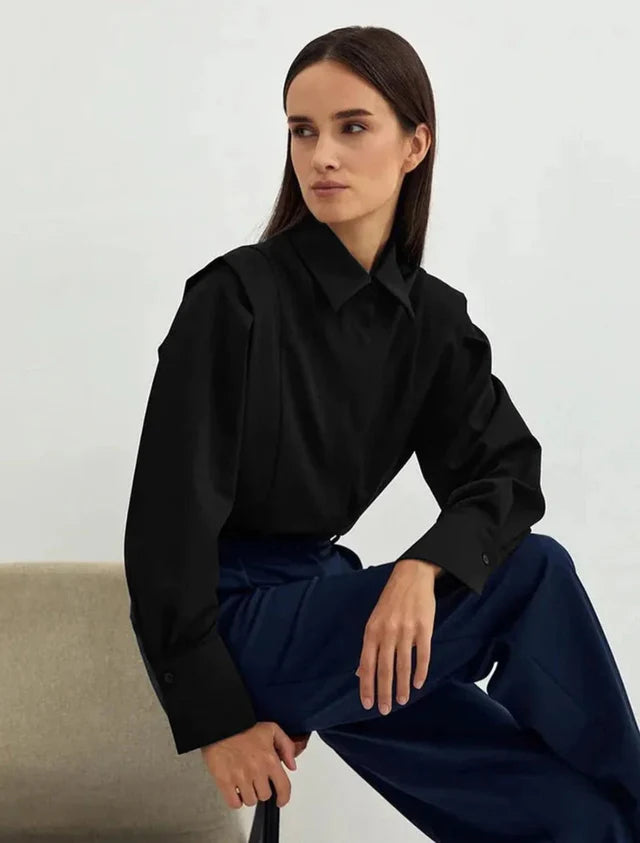 Crystal | Women's Long Sleeve Button Down Collared Shirt