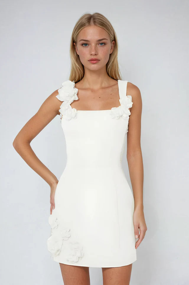 Cynthia | Women's Floral Square Neck Sleeveless Mini Dress