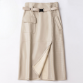 Daesha | Women's Asymmetrical Buckle Pocket Skirt