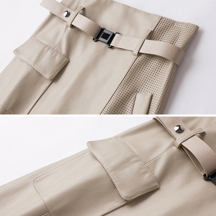 Daesha | Women's Asymmetrical Buckle Pocket Skirt