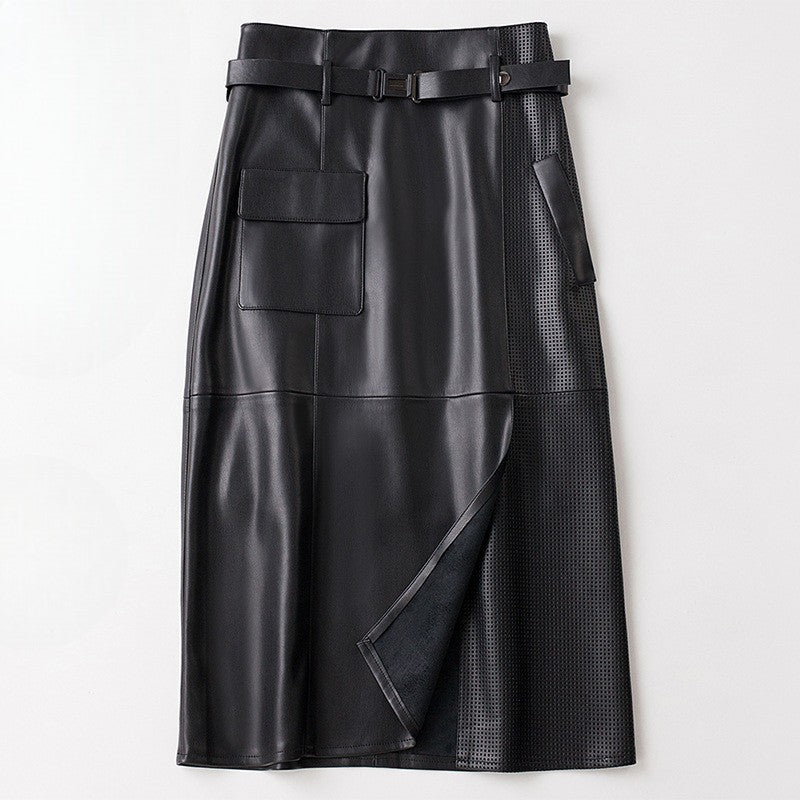 Daesha | Women's Asymmetrical Buckle Pocket Skirt