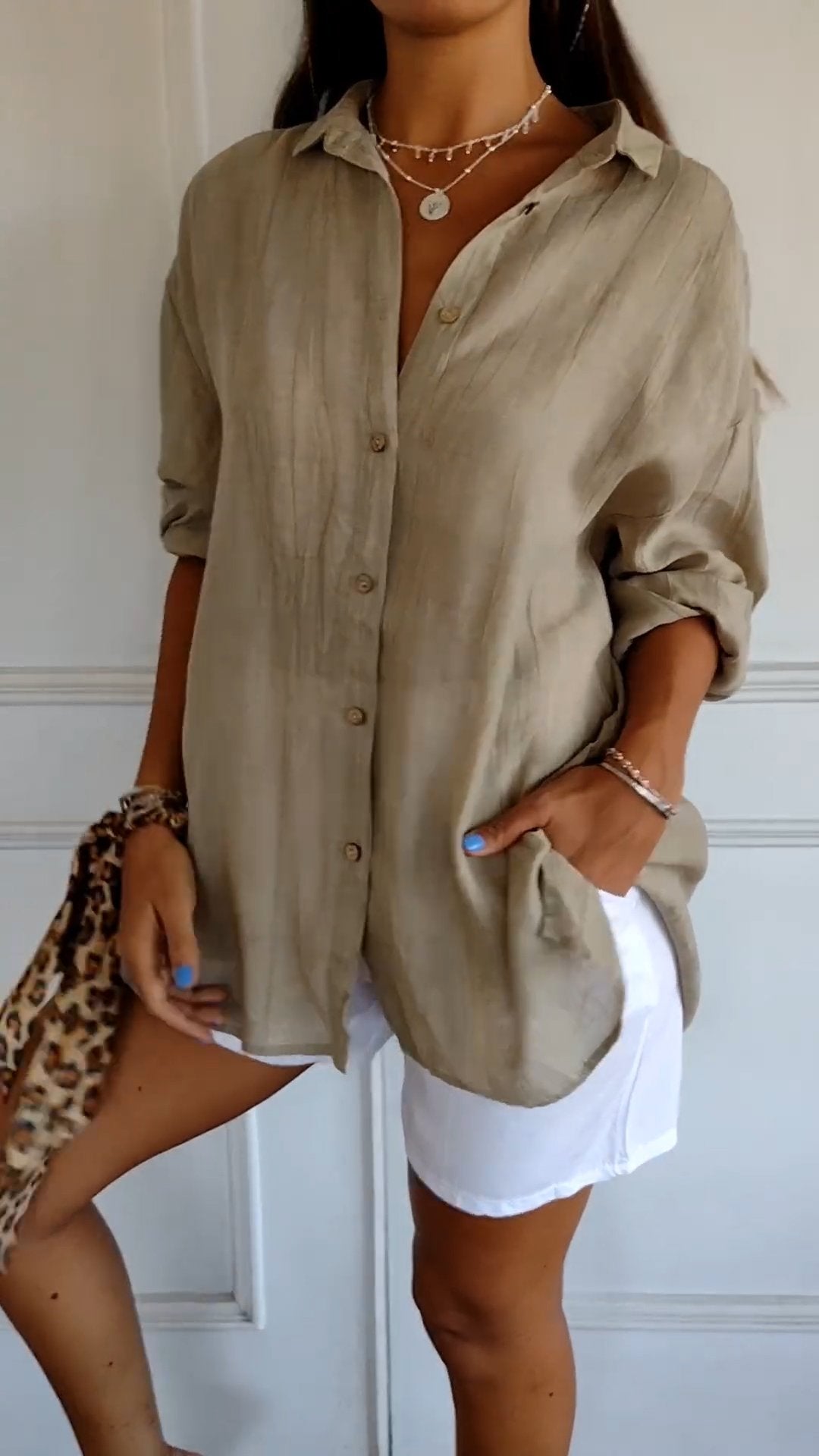 Dagmar | Women's V Neck Button-Up Long Sleeve Shirt