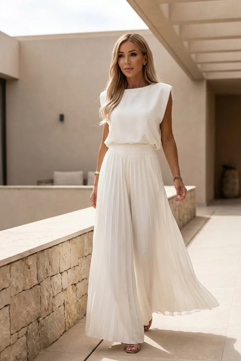 Daisy | Women’s Round Neck Sleeveless Two Piece Set