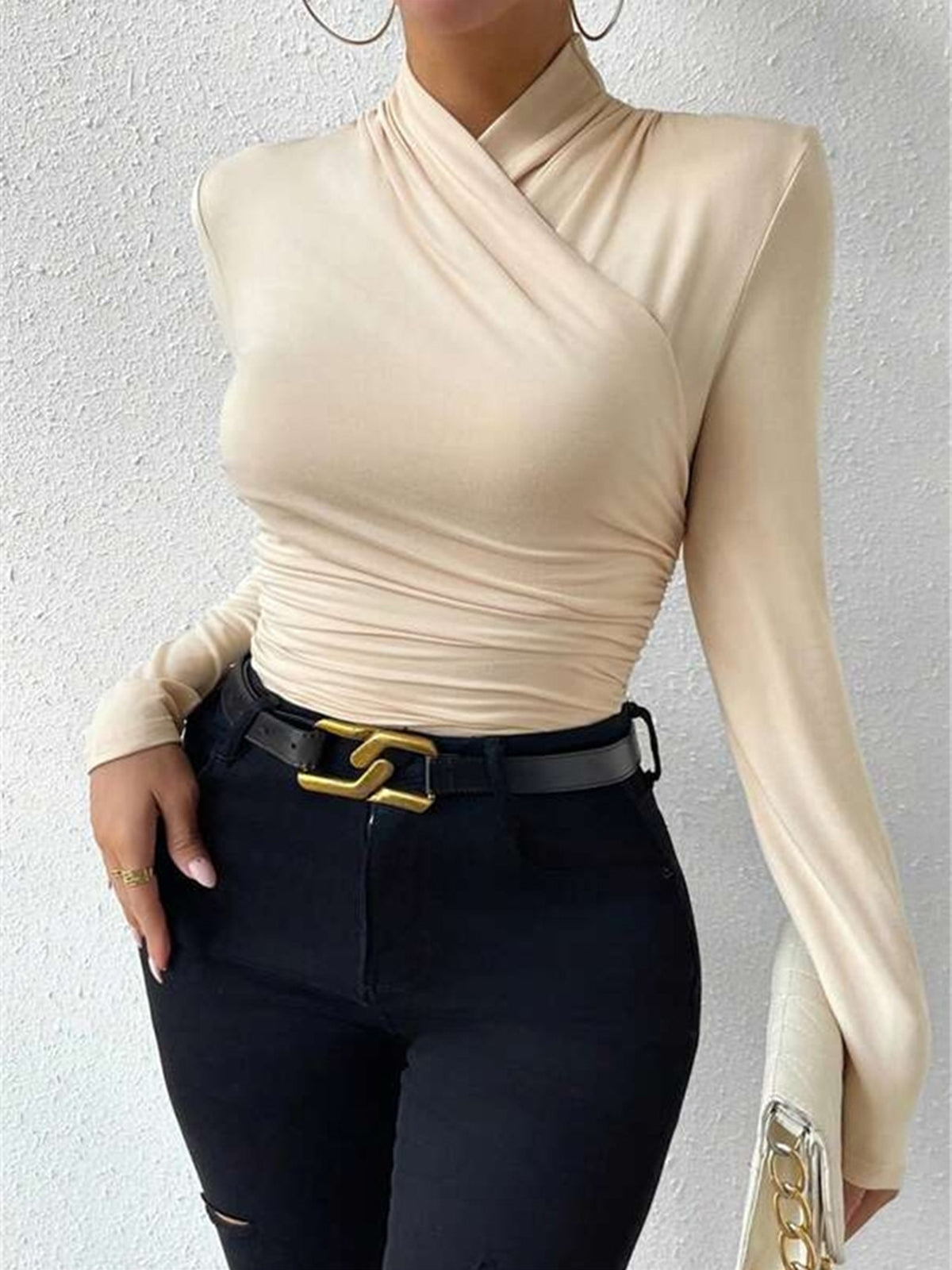 Dale | Women's Crossover High Neck Long Sleeve Top
