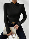 Dale | Women's Crossover High Neck Long Sleeve Top