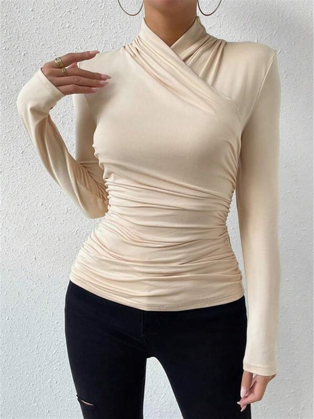 Dale | Women's Crossover High Neck Long Sleeve Top