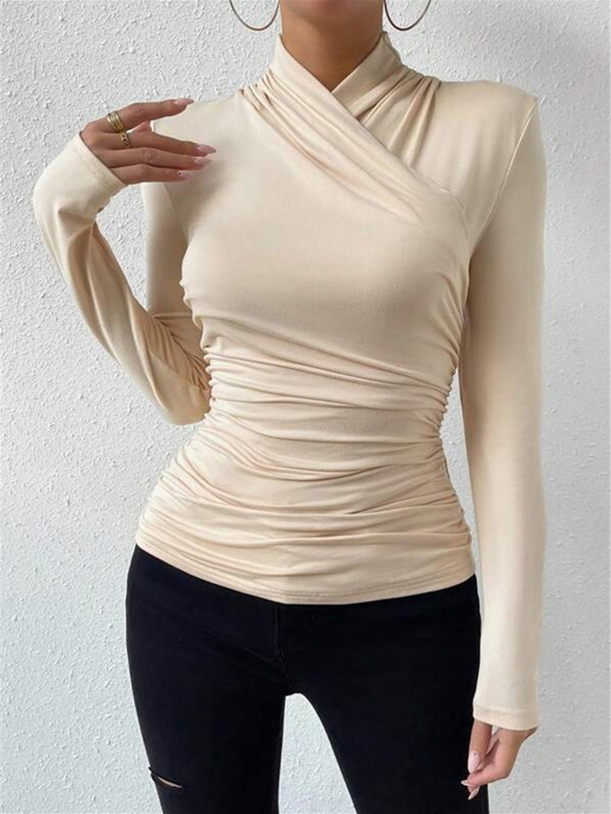 Dale | Women's Crossover High Neck Long Sleeve Top