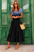 Dalene | Women's V Neck Sparkly Flowy Midi Dress