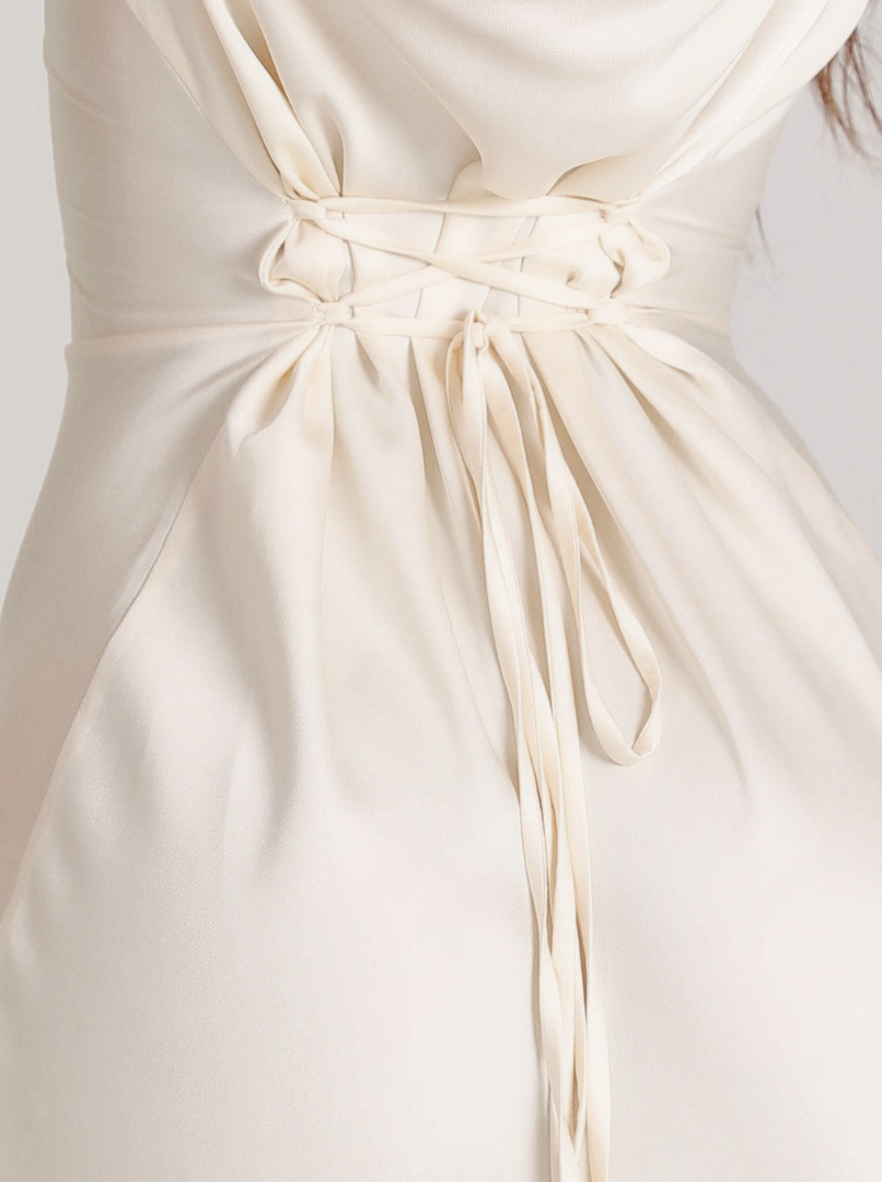 Dalila | Women's Long Sleeve Cowl Neck Wedding Guest Dress