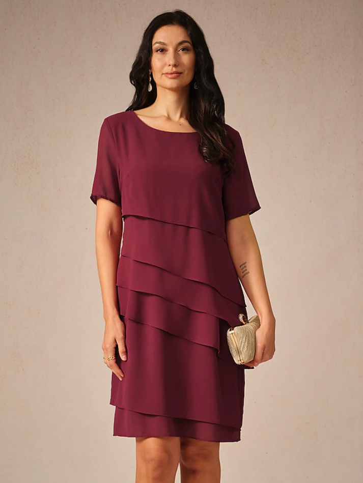Dana | Women's Draped Round Neck Midi Dress