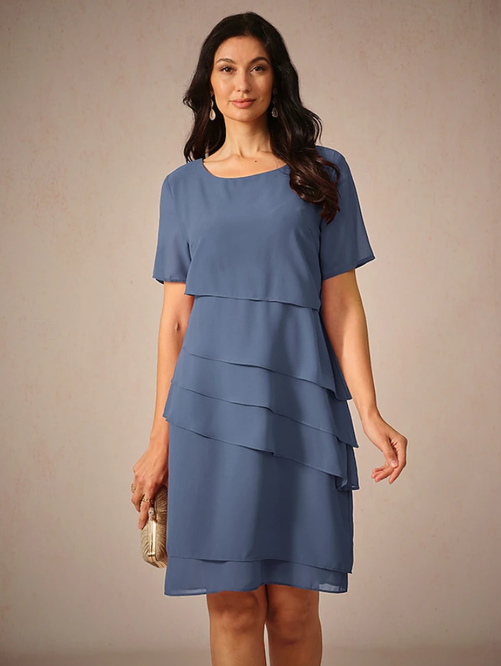 Dana | Women's Draped Round Neck Midi Dress