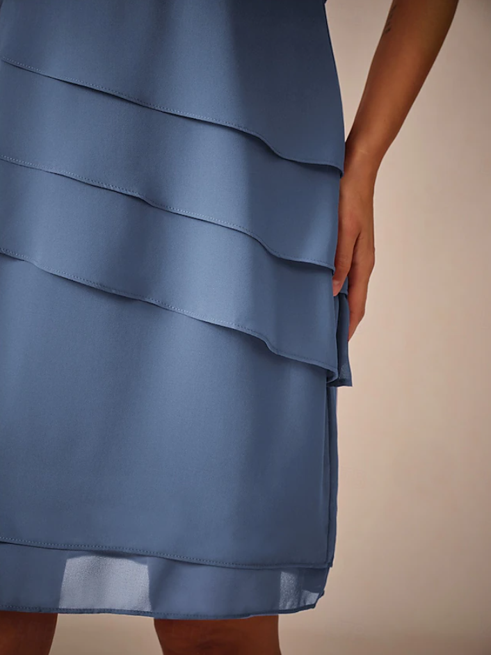 Dana | Women's Draped Round Neck Midi Dress