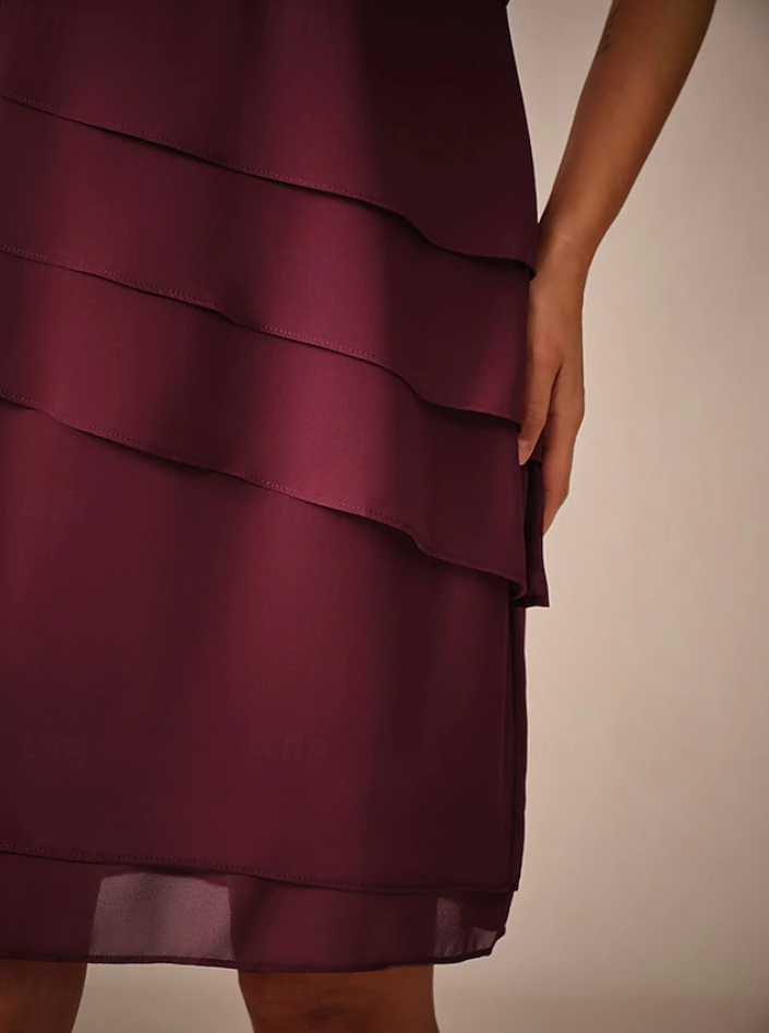 Dana | Women's Draped Round Neck Midi Dress