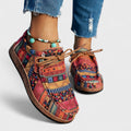 Daniela | Women's Printed Lace Up Round Toe Sneakers
