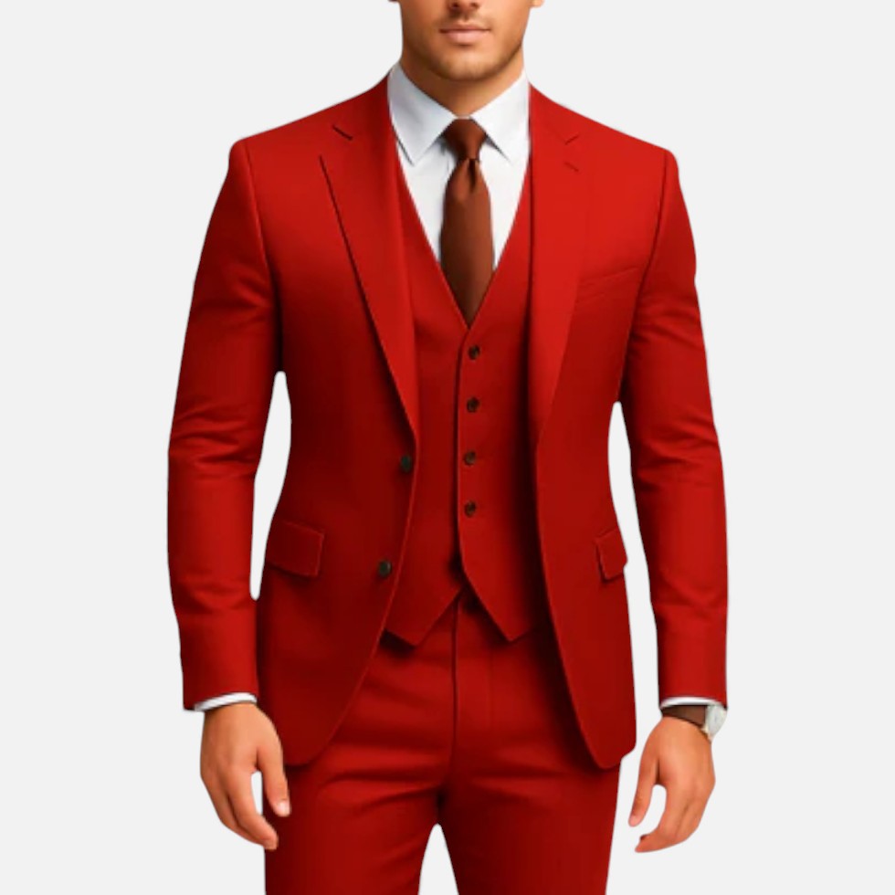 Gilberto | Men's Notched Collar Three Piece Matching Suit