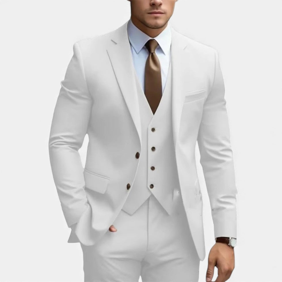 Gilberto | Men's Notched Collar Three Piece Matching Suit