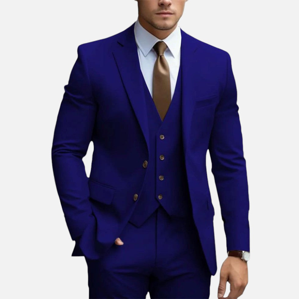 Gilberto | Men's Notched Collar Three Piece Matching Suit