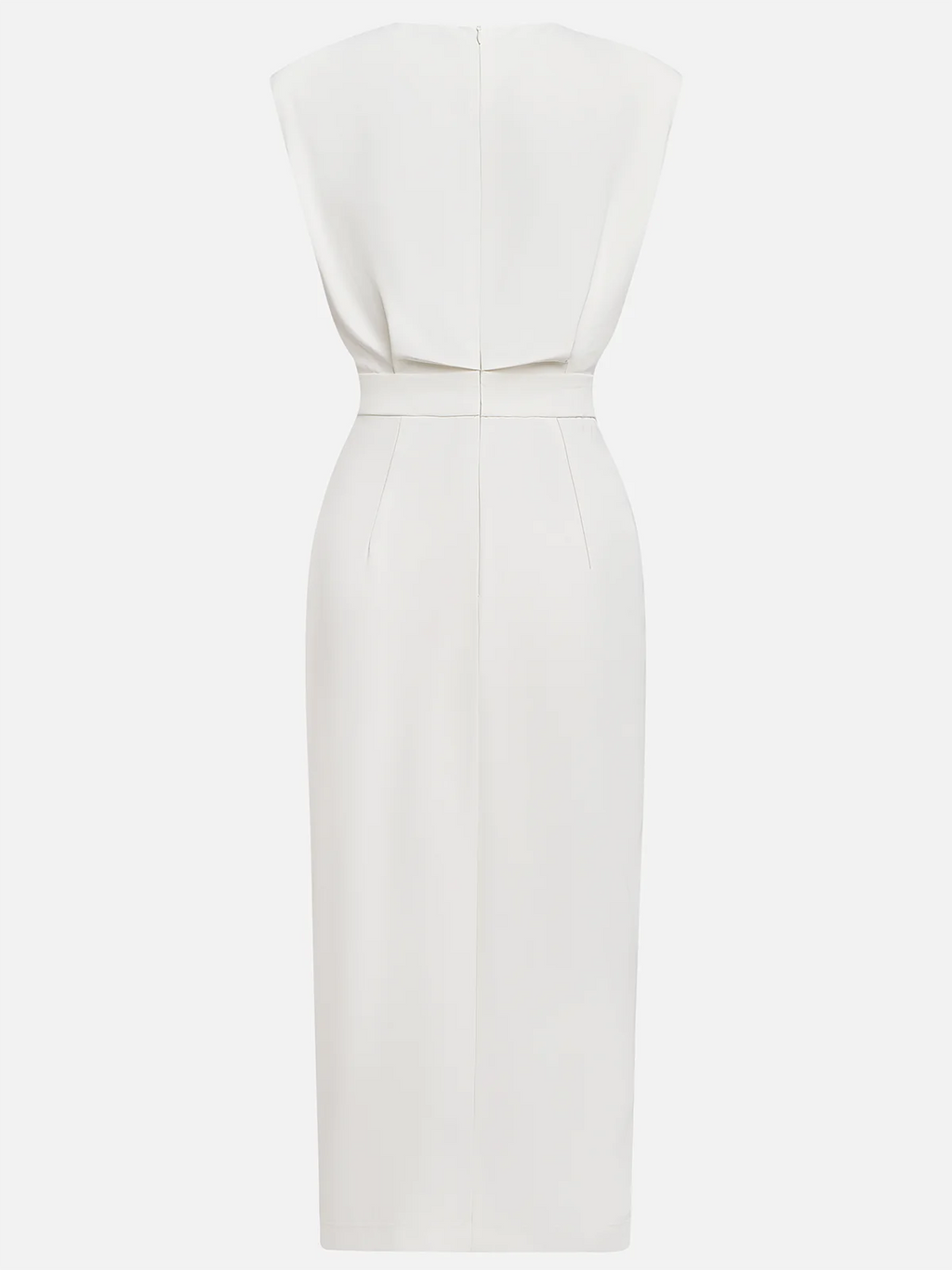 Daria | Women's Sleeveless Round Neck Front Slit Midi Dress