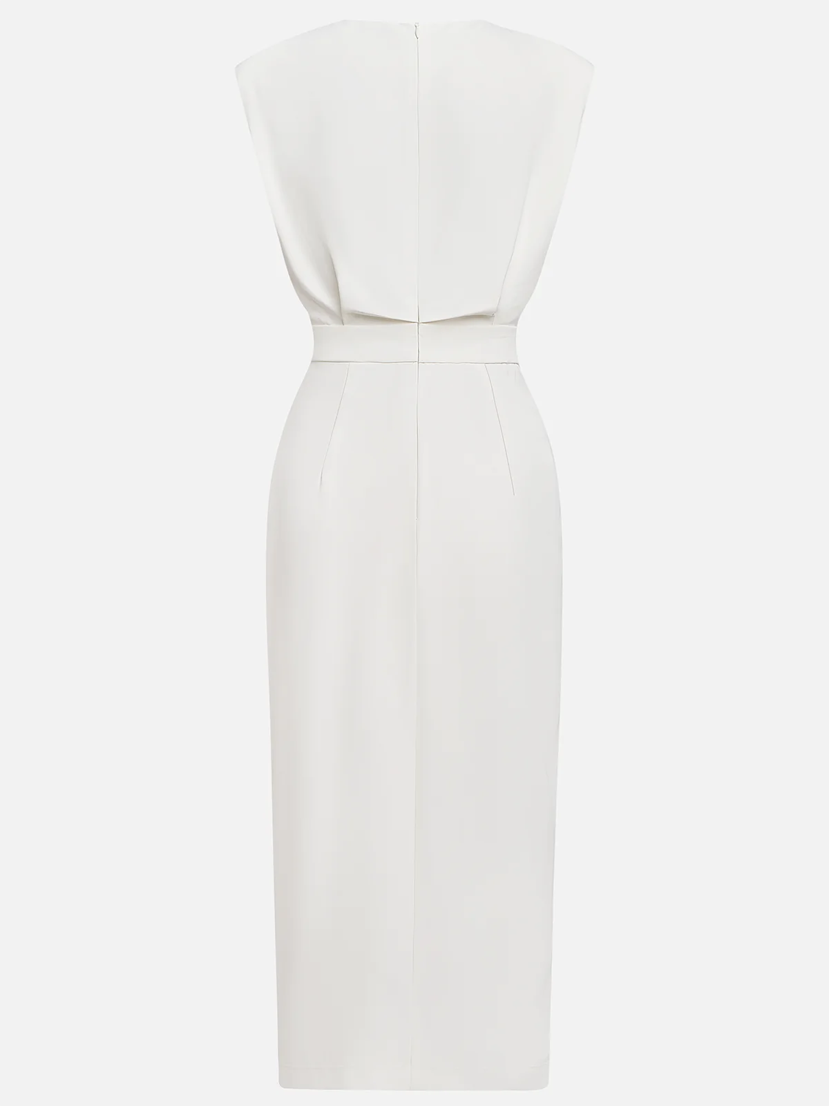 Daria | Women's Sleeveless Round Neck Front Slit Midi Dress