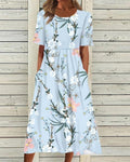 Darlene | Women's Floral Print Short Sleeve Midi Dress