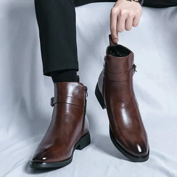 David | Men’s Pointed Toe Side Zip Ankle Boots