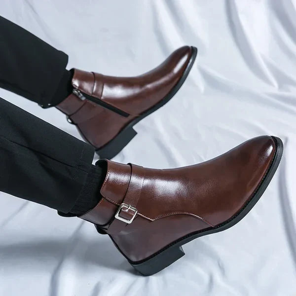 David | Men’s Pointed Toe Side Zip Ankle Boots