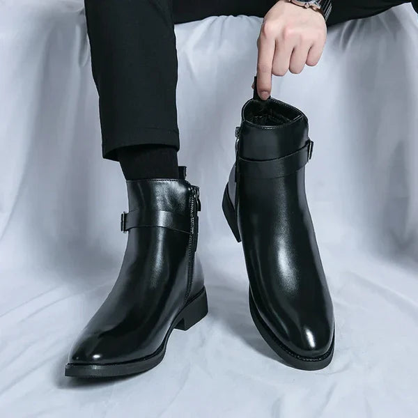 David | Men’s Pointed Toe Side Zip Ankle Boots