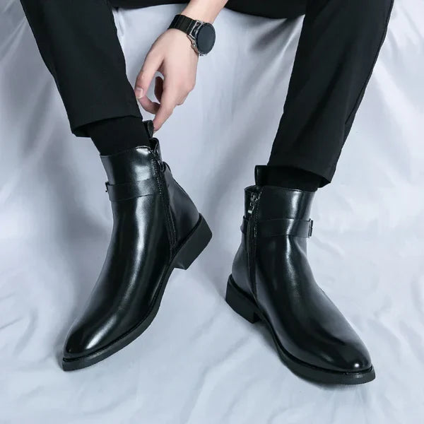 David | Men’s Pointed Toe Side Zip Ankle Boots