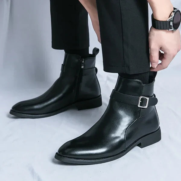 David | Men’s Pointed Toe Side Zip Ankle Boots