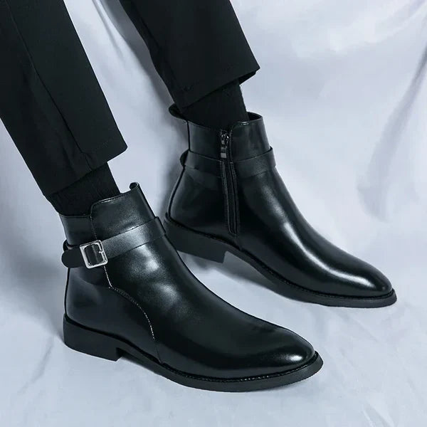 David | Men’s Pointed Toe Side Zip Ankle Boots