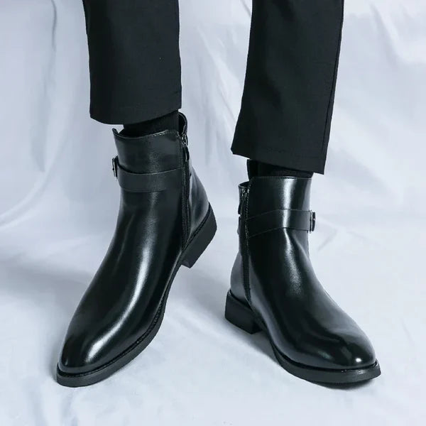 David | Men’s Pointed Toe Side Zip Ankle Boots