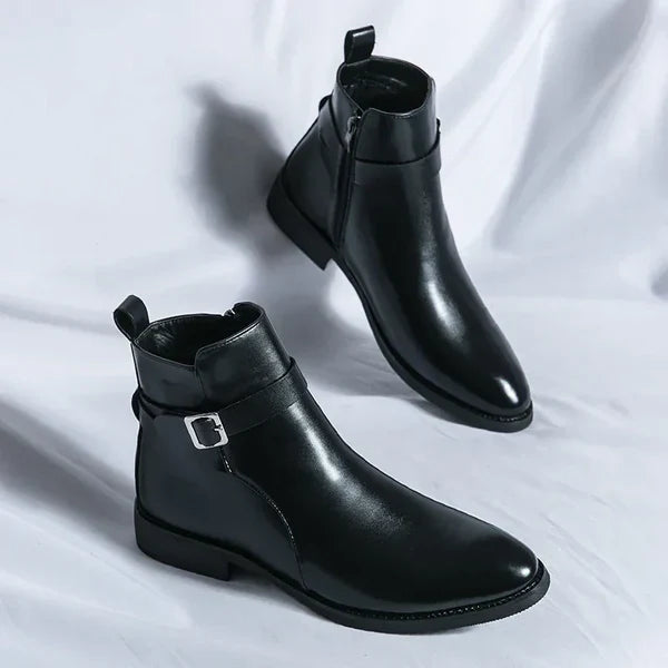 David | Men’s Pointed Toe Side Zip Ankle Boots