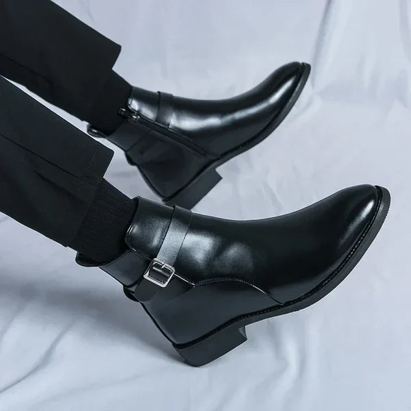 David | Men’s Pointed Toe Side Zip Ankle Boots